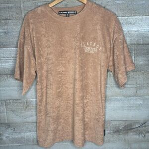 Missguided Playboy XS small terry cloth beige logo t shirt